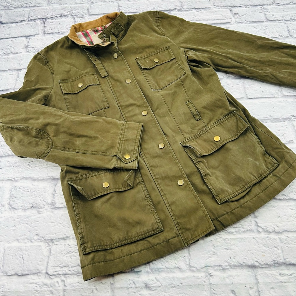 Banana Republic Size Large Olive Green Utility Chore Jacket Collarless